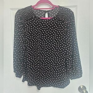 Black and Pink Heart Print Women's Top
